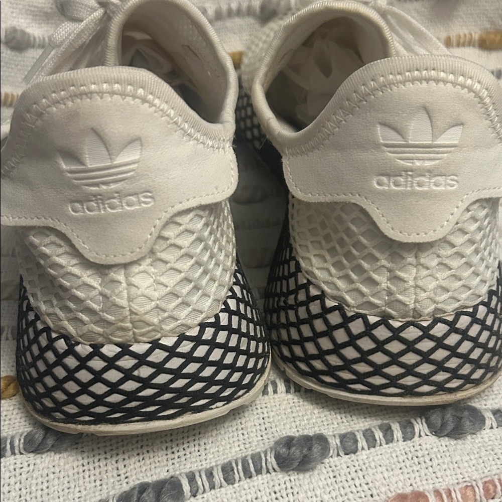 👁️👁️ Adidas Deerupt Runner in a "Cloud White/Core Black" colorway - Men’s 12